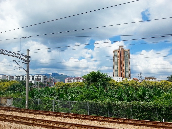 広九直通列車 中国列車の車窓からの景色