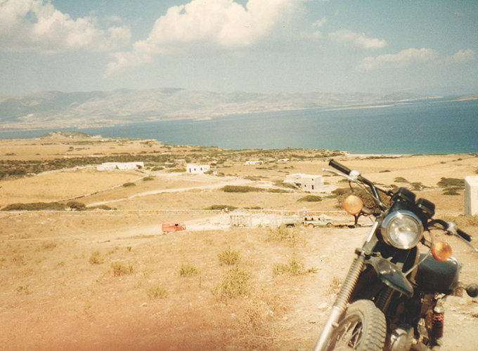 A rental bike in Antiparos island - Aegean Sea, Greece.