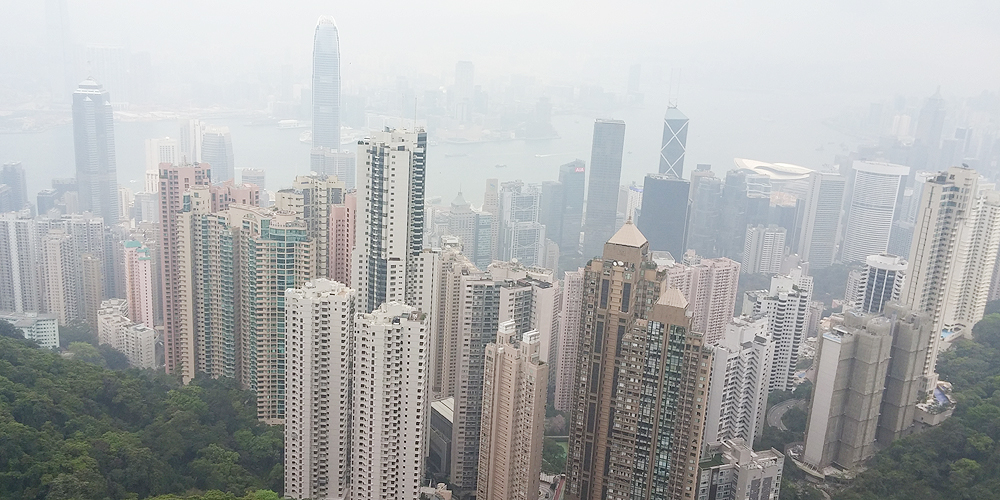 香港島 ヴィクトリアピーク/太平山 スカイテラス428から見た香港の街