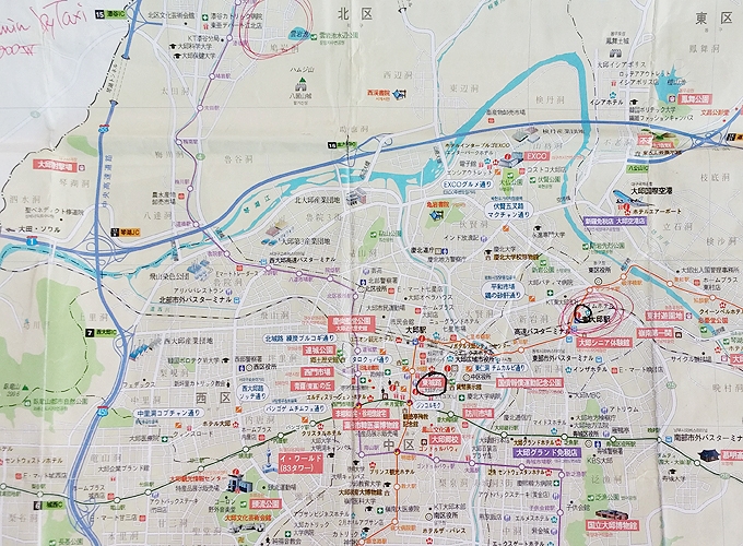 韓国 大邱の地図