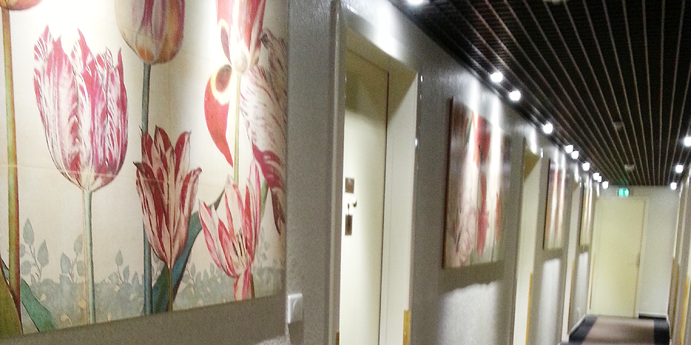 フランス リヨン「ベストウエスタンホテルシャルルマーニュ」の客室の廊下