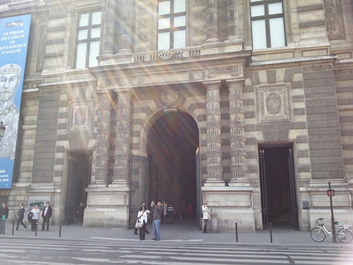 The entrance of the Louvre museum in paris, France.
