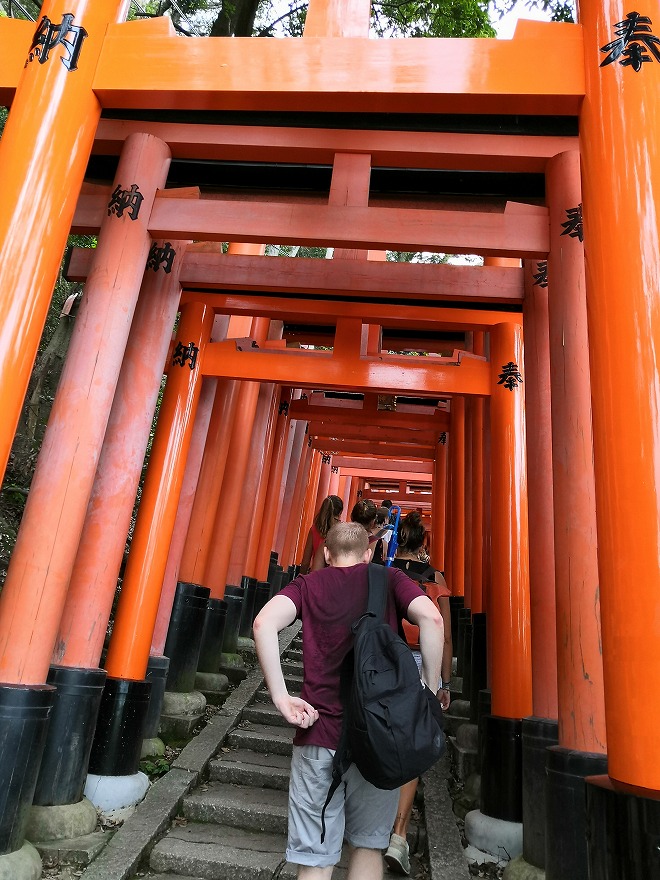 Kyoto - Fushimi Inari-taisha, a group of white tourists.