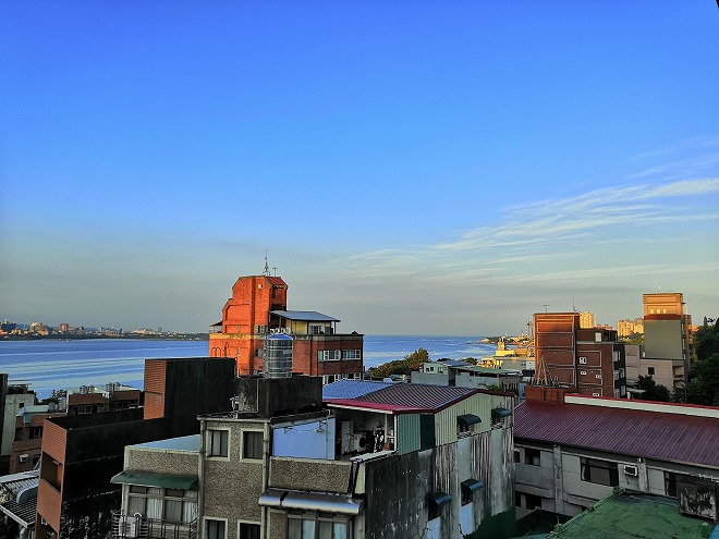 The view from rooftop of Taipei Travelers International Hostel in Tamsui.