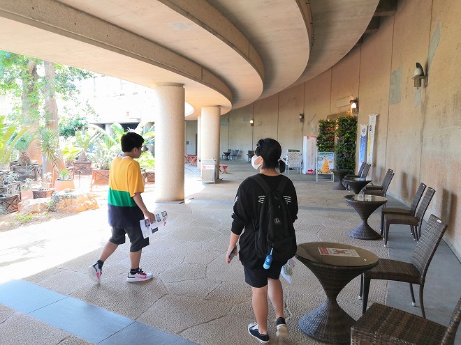 沖縄海洋博公園 熱帯ドリームセンター遠見台に隣接する「回廊」