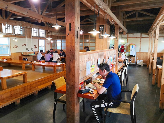 Inside the Okinawa Soba Restaurant Gon Isa Branch.