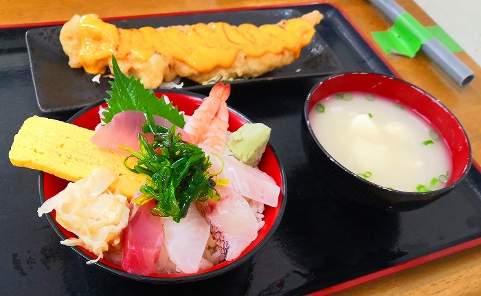 ぎのわんゆいマルシェ「Sushi house琉球」海人定食-宜野湾市