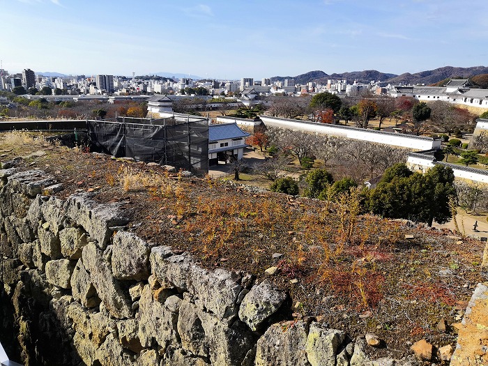 姫路城二の櫓跡近く、市街地の景色。