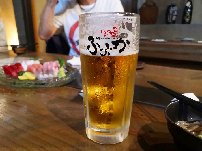 糸満市西崎-居酒屋「魚町屋ぶぶか」ロゴ入りジョッキ